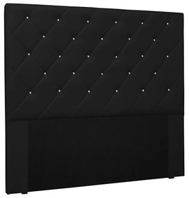 Cabeceira Decorativa Casal 1,40M Tàzio PU Preto G63 - Gran Belo
