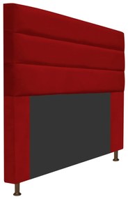 Cabeceira Estofada Turim 160 cm Queen Size Suede Vermelho - ADJ Decor