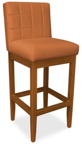 Kit 4 Banquetas Alta Sueli Base Madeira Maciça Estofada Suede Telha