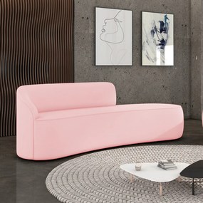 Sofá 4 Lugares Orgânico 220 cm Morgan Suede D03 - D'Rossi - Rosa Bebê