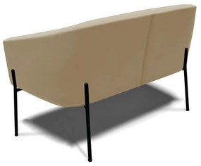 Sofá 2 Lugares Namoradeira Pé de Ferro Preto Stella Suede D03 - D'Rossi - Marrom Rato