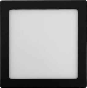 Plafon Led De Sobrepor Quadrado Preto 18W Moldura - LED BRANCO FRIO (6000K)