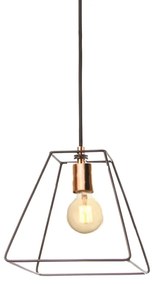 Pendente Aramado 21X21X21Cm 1 X E27 |Old Artisan Pd-5286/b (PRETO / COBRE BRILHO)