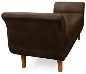 Recamier Olinda Suede 160 cm Pés Chanfrado Castanhos - D'Rossi - Marrom