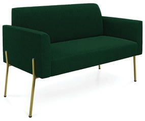 Sofá 2 Lugares Namoradeira Pé Ferro Dourado Marisa Bouclê D03 - D'Rossi - Azul