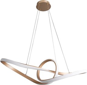 Pendente Led Silicone Metal Dourado 58w 3000k Flow
