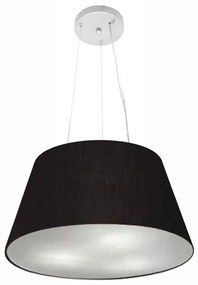 Lustre Pendente Cone Md-4001 Cúpula em Tecido 21/40x30cm Preto - Bivolt