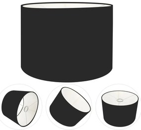 Cúpula Abajur Cilíndrica Cp-7018 Ø40x25cm Preto