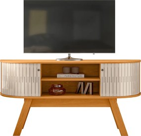 Rack TV 55 Pol 136cm Bancada para Sala Rylan M20 - D'Rossi - Cinamomo e Off White