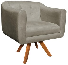 Kit 01 Namoradeira 02 Lugares e 02 Poltronas Giratória Julia Suede Marrom Rato Base Madeira MM30 D'Rossi