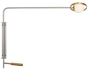 Arandela Viga 18X70X100Cm 01Xg9 Globo Ø12Cm - Usina 50035/1 (CB-M - Cobre Metálico, Branco (Fosco))