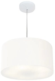 Lustre Pendente Cilíndrico Md-4019 Cúpula em Tecido 40x21cm Branco - Bivolt