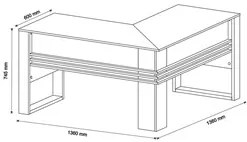 Mesa Para Escritório em L ME4145 Branco/Branco - Tecno Mobili
