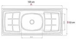 Armário Aéreo Honduras e Balcão Gabinete Suécia com Pia Inox 120cm Bra