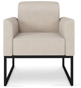 Poltrona Base Industrial Preto Marisa Linho D03 - DRossi - A27 Areia