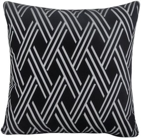 3 Capas para Almofadas Soft Veludo Geométrico Preto 43x43cm