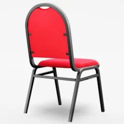 Kit 4 Cadeiras Hoteleiras Auditório Empilhável Sintético Z33 Vermelho