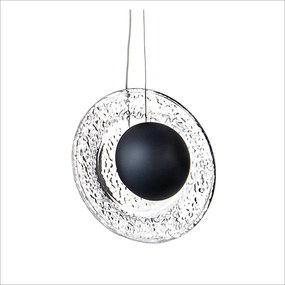 Pendente Cerchio Ø19,5X9,5Cm Disco De Vidro E Metal Alumínio 01Xled 5,... (COBRE BRILHO)