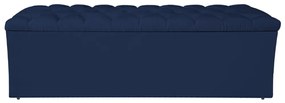 Calçadeira Estofada Liverpool 195 cm King Size Suede Azul Marinho - ADJ Decor