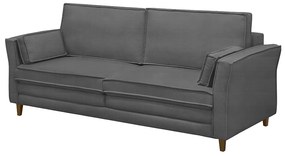 Sofá Decorativo Living 2 Lugares 220cm Coach Veludo Grafite G22 - Gran Belo