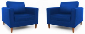 Conjunto 2 Poltrona Decorativa Gabriela Courino Azul Royal