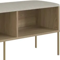 Banco Sapateira Estofada Para Quarto Pé Metal Arlo A10 Hanover/Dourado