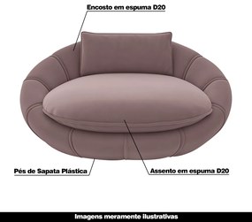 Poltrona Caminha para PET Afrodite Veludo Rosê G45 - Gran Belo