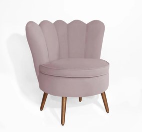 Poltrona Decorativa Dália Pés Palito Veludo Crepe