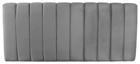 Calçadeira com Painel Olivia Queen 160 cm Veludo - D'Rossi - Cinza