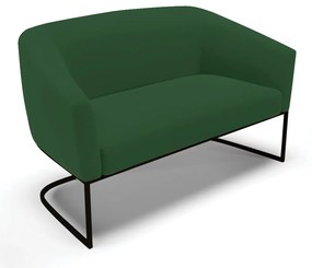 Sofá Namoradeira e Poltrona Base Industrial Preto Stella Veludo D03 - D'Rossi - Verde