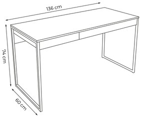 Mesa para Escritório Home Office ME4156 MDP Amendoa/Preto G69 - Gran Belo