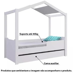 Mini Cama Montessoriana Com cama Auxiliar Branca BY740