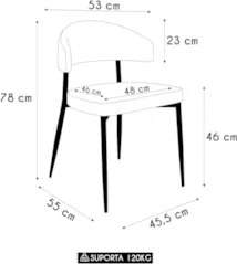 Cadeira de Jantar Estofada Kit 8 Chloe M25 Sintético Preto - Mpozenato