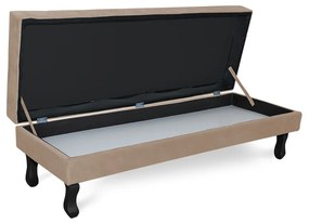 Puff Baú Decorativo Capitonê Luis XV 90x40cm Suede Bege - Sheep Estofados - Bege