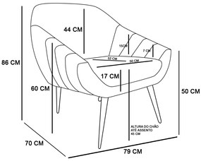 Kit 02 Poltronas Giratória Giovana Veludo Base Cromada D03 - D'Rossi - Rose