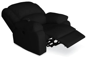 Poltrona Decorativa Magnum Reclinável Elétrica com Massagem Courino Preto