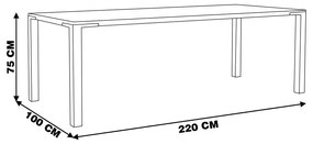 Mesa Sala de Jantar Cozinha Bladel 220cm Grafite Madeira Maciça Rustic Brown G54 - Gran Belo