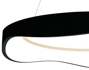 Pendente Amaré Ø62X10Cm Led 60W 3000K Bivolt Alumínio Preto E Acrílico...