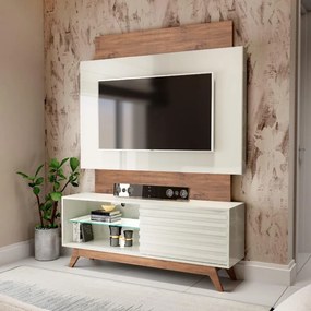 Painel Home 140cm P/ Tv Até 55 Off White Nobre Tb151 Dalla Costa