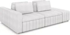 Sofá Ilha e Puff Sala Living 285cm Siesta Z32 Boucle Branco - Mpozenat