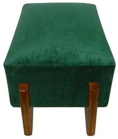 Banquinho Acolchoado Evo Retangular Peach Veludo em Várias Cores - Verde