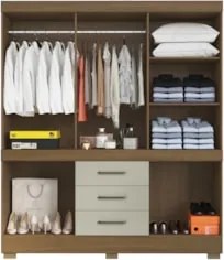Guarda Roupa Casal 180cm 10 Portas Deno Atacama/Areia A15 - Mpozenato