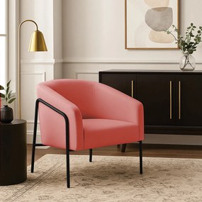 Poltrona Sala Industrial Alta Preto Stella Suede D03 - D'Rossi - Rose