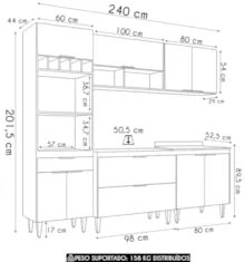Armário de Cozinha CP05 Para Pia 100cm Pérola Z34 Branco - Mpozenato