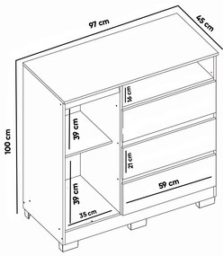 Cômoda Quarto com 1 Porta Sapateira 97cm Tayna A09 - D'Rossi - Atacama