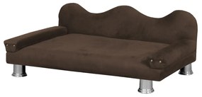Cama Sofá Pet Meg Para Cães E Gatos Elegante e confortável Suede Marrom