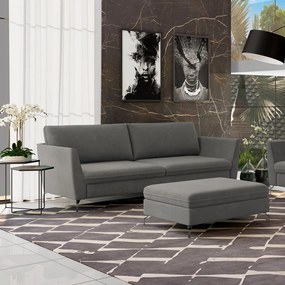 Sofá Decorativo Sala de Estar 190cm Olívia Suede Grafite G52 - Gran Belo
