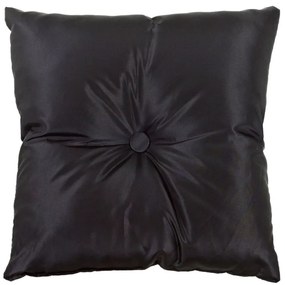 Almofada Com Botão Futon Capitonê Tecido Suede (Preto, Preto, Lisa)