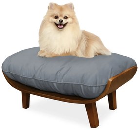Cama Pet Costela para Cães e Gatos Almofadada Suede Cinza Grafite