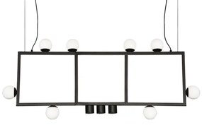 Pendente Aluminio Vidro Preto Soll